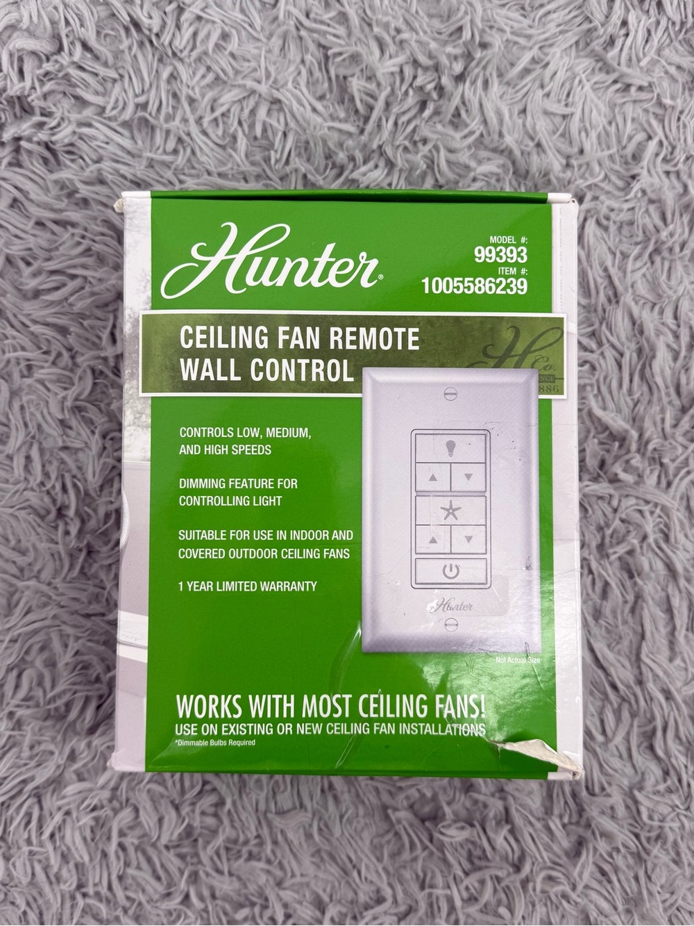 Hunter Green Ceiling Fan Remote Wall Control Plate